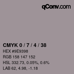 Color code: CMYK 0 / 7 / 4 / 38 | qconv.com