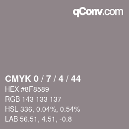 Color code: CMYK 0 / 7 / 4 / 44 | qconv.com