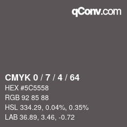 Color code: CMYK 0 / 7 / 4 / 64 | qconv.com