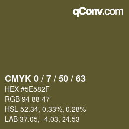 Farbcode: CMYK 0 / 7 / 50 / 63 | qconv.com