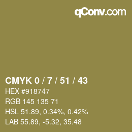 Color code: CMYK 0 / 7 / 51 / 43 | qconv.com