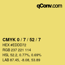 Color code: CMYK 0 / 7 / 52 / 7 | qconv.com