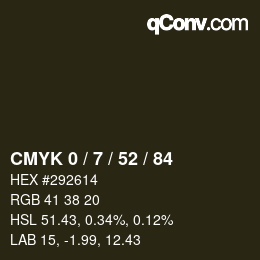 Color code: CMYK 0 / 7 / 52 / 84 | qconv.com