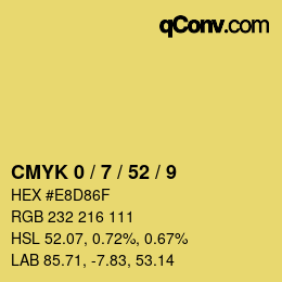 Color code: CMYK 0 / 7 / 52 / 9 | qconv.com