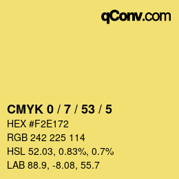 Color code: CMYK 0 / 7 / 53 / 5 | qconv.com
