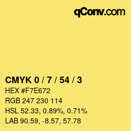 Color code: CMYK 0 / 7 / 54 / 3 | qconv.com