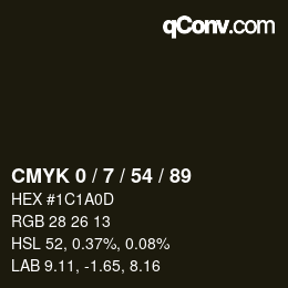 Color code: CMYK 0 / 7 / 54 / 89 | qconv.com