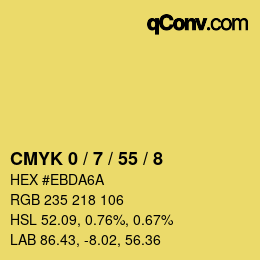 カラーコード: CMYK 0 / 7 / 55 / 8 | qconv.com