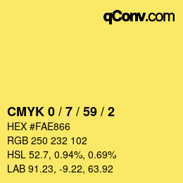 Color code: CMYK 0 / 7 / 59 / 2 | qconv.com