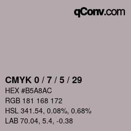 カラーコード: CMYK 0 / 7 / 5 / 29 | qconv.com