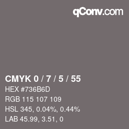 Farbcode: CMYK 0 / 7 / 5 / 55 | qconv.com