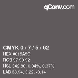 Color code: CMYK 0 / 7 / 5 / 62 | qconv.com