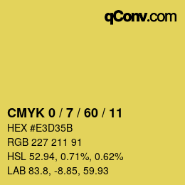 カラーコード: CMYK 0 / 7 / 60 / 11 | qconv.com