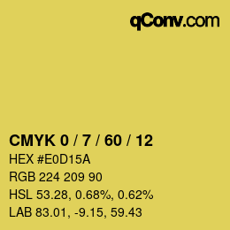 カラーコード: CMYK 0 / 7 / 60 / 12 | qconv.com