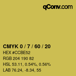 カラーコード: CMYK 0 / 7 / 60 / 20 | qconv.com