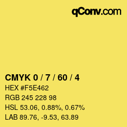 Color code: CMYK 0 / 7 / 60 / 4 | qconv.com