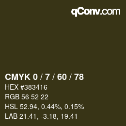 カラーコード: CMYK 0 / 7 / 60 / 78 | qconv.com