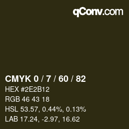 カラーコード: CMYK 0 / 7 / 60 / 82 | qconv.com