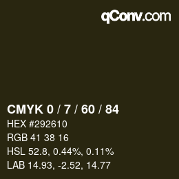 カラーコード: CMYK 0 / 7 / 60 / 84 | qconv.com