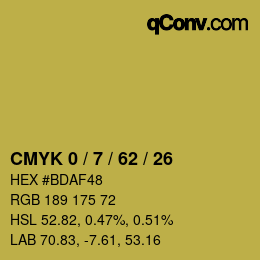 カラーコード: CMYK 0 / 7 / 62 / 26 | qconv.com