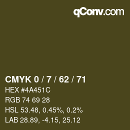 Color code: CMYK 0 / 7 / 62 / 71 | qconv.com