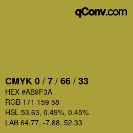 カラーコード: CMYK 0 / 7 / 66 / 33 | qconv.com