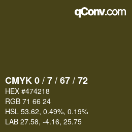 Color code: CMYK 0 / 7 / 67 / 72 | qconv.com