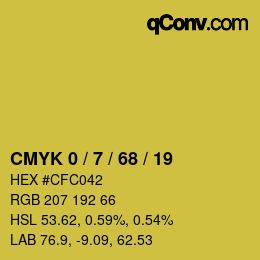 カラーコード: CMYK 0 / 7 / 68 / 19 | qconv.com