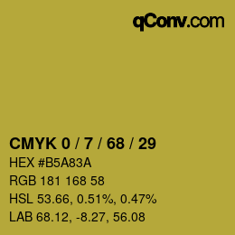 カラーコード: CMYK 0 / 7 / 68 / 29 | qconv.com