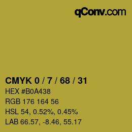 カラーコード: CMYK 0 / 7 / 68 / 31 | qconv.com