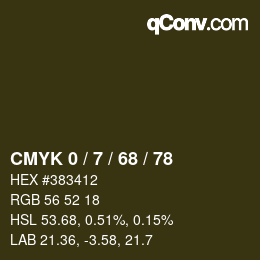 Color code: CMYK 0 / 7 / 68 / 78 | qconv.com