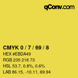 颜色代码: CMYK 0 / 7 / 69 / 8 | qconv.com