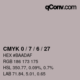 カラーコード: CMYK 0 / 7 / 6 / 27 | qconv.com