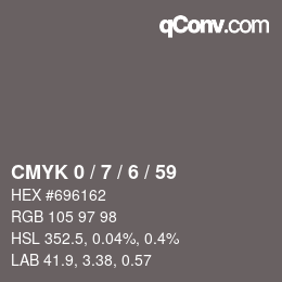 Color code: CMYK 0 / 7 / 6 / 59 | qconv.com