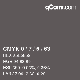 Código de color: CMYK 0 / 7 / 6 / 63 | qconv.com