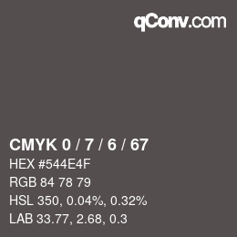 Color code: CMYK 0 / 7 / 6 / 67 | qconv.com