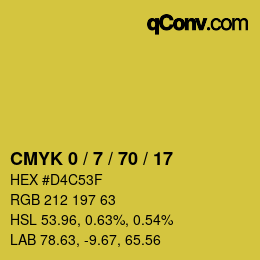 颜色代码: CMYK 0 / 7 / 70 / 17 | qconv.com