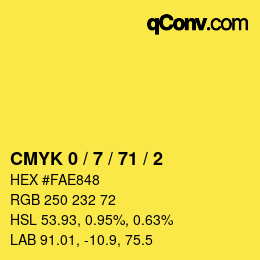 Color code: CMYK 0 / 7 / 71 / 2 | qconv.com