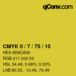 颜色代码: CMYK 0 / 7 / 75 / 15 | qconv.com