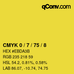 カラーコード: CMYK 0 / 7 / 75 / 8 | qconv.com