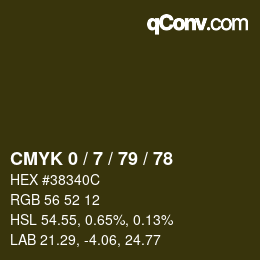 カラーコード: CMYK 0 / 7 / 79 / 78 | qconv.com