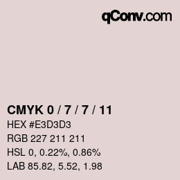 カラーコード: CMYK 0 / 7 / 7 / 11 | qconv.com