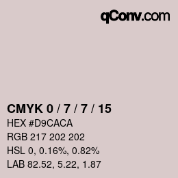 カラーコード: CMYK 0 / 7 / 7 / 15 | qconv.com