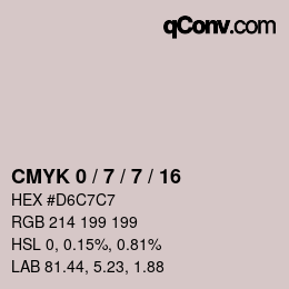 カラーコード: CMYK 0 / 7 / 7 / 16 | qconv.com