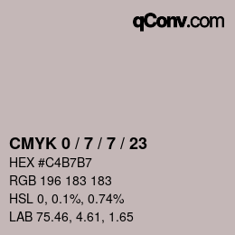 颜色代码: CMYK 0 / 7 / 7 / 23 | qconv.com