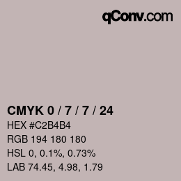 カラーコード: CMYK 0 / 7 / 7 / 24 | qconv.com