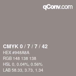 Color code: CMYK 0 / 7 / 7 / 42 | qconv.com