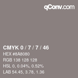 Color code: CMYK 0 / 7 / 7 / 46 | qconv.com