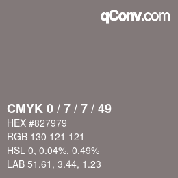 カラーコード: CMYK 0 / 7 / 7 / 49 | qconv.com