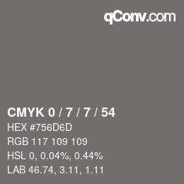 Color code: CMYK 0 / 7 / 7 / 54 | qconv.com